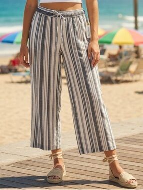 NEW Land N Sea Linen Blend Wide Leg Pants XL NWT